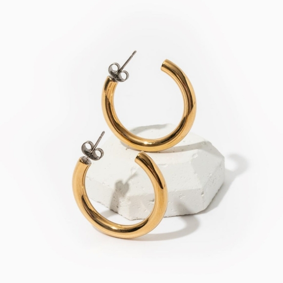 Tini Lux Jewelry - Tini Lux Medium Long Weekend Hoop Earrings - NWT